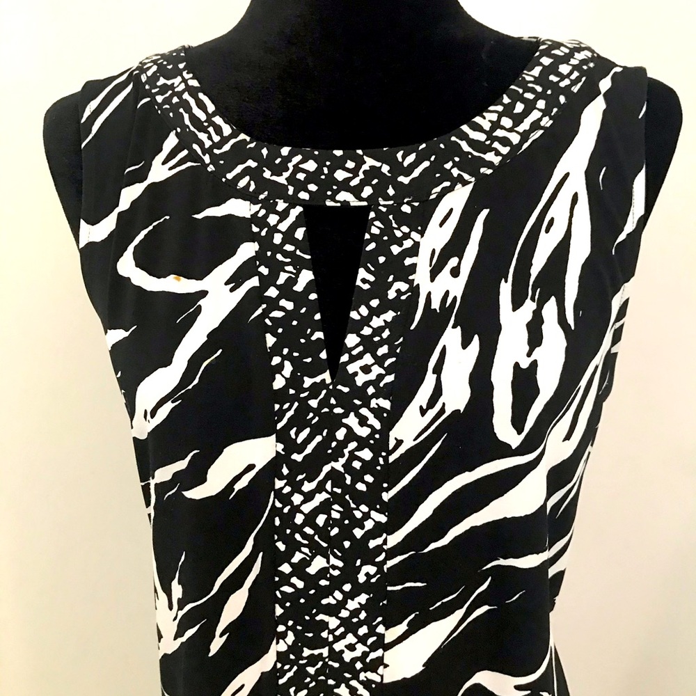 Dana Buchman Black & White Tunic Length Top